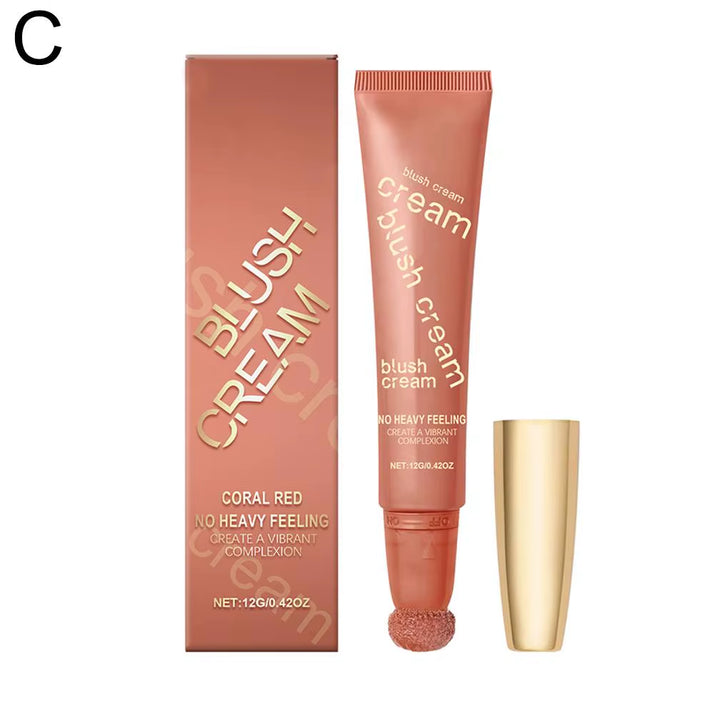 Makeup Cheek Blush Stick Cream Liquid Blush with Cushion Applicator for Cheeks Blusher Lightweight Makeup