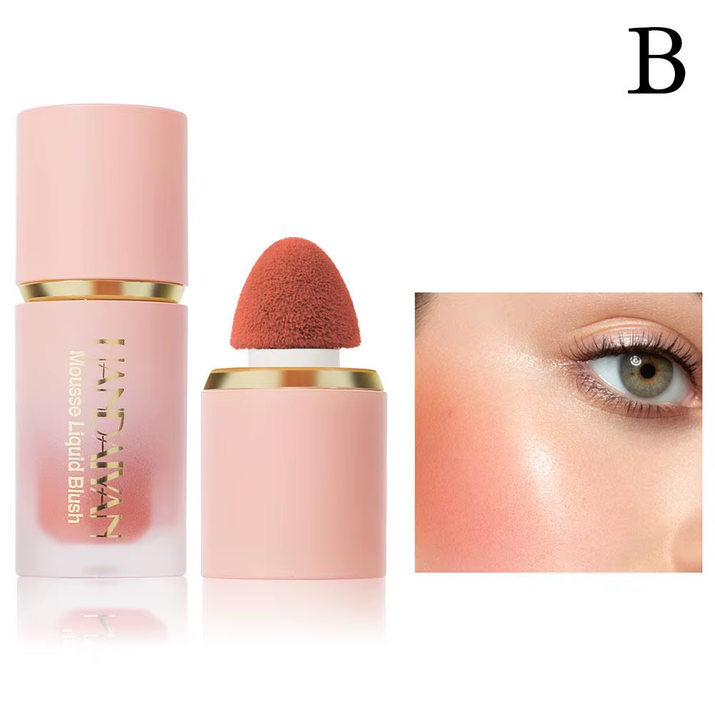 Makeup Cheek Blush Stick Cream Liquid Blush with Cushion Applicator for Cheeks Blusher Lightweight Makeup