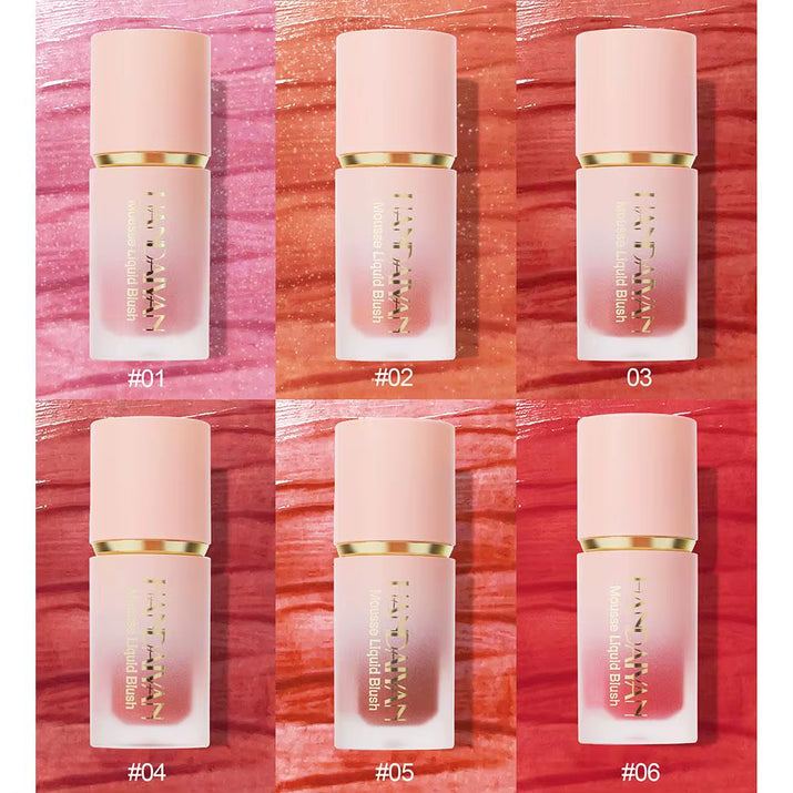 Makeup Cheek Blush Stick Cream Liquid Blush with Cushion Applicator for Cheeks Blusher Lightweight Makeup