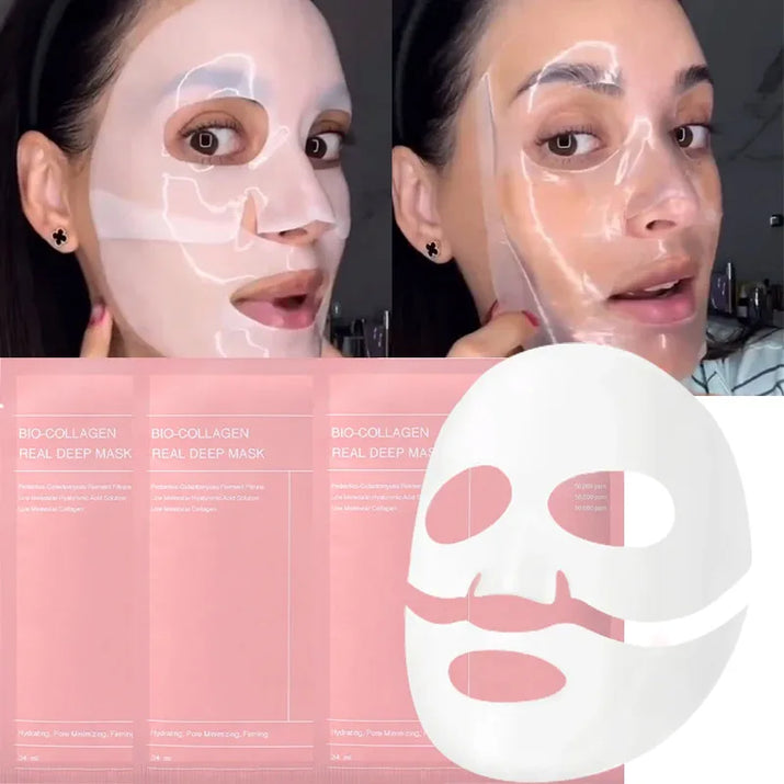 Bio Collagen Facial Mask Shrink Pores Deep Hydrating Overnight Mask Moisturizing Refreshing Brightening Face Korean Skin Care