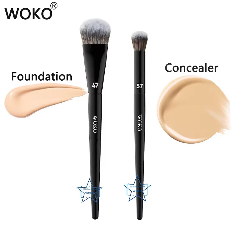 PRO 47 Foundation Brush Broom Foundation Shadow Brush Liquid Cream Blending Blush Angled Professional Makeup Brush Cosmetic Tool