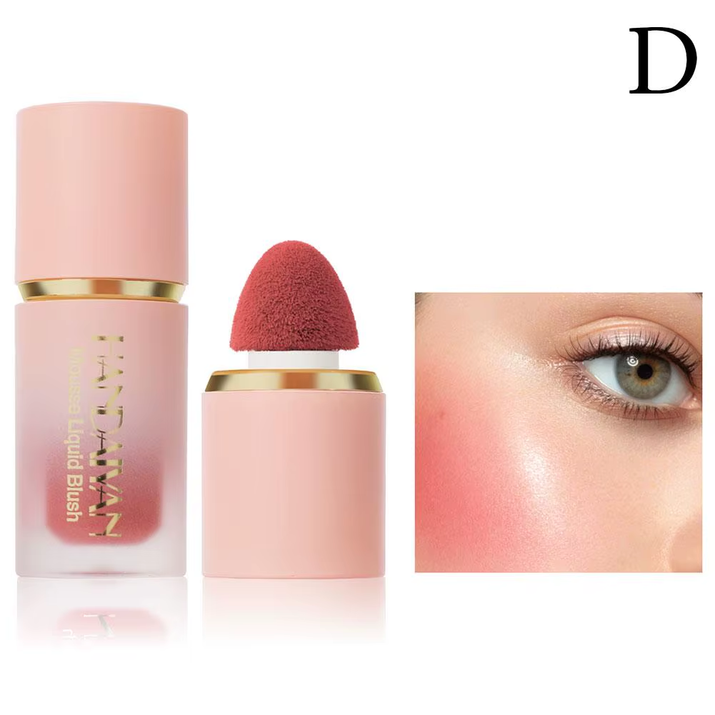 Makeup Cheek Blush Stick Cream Liquid Blush with Cushion Applicator for Cheeks Blusher Lightweight Makeup