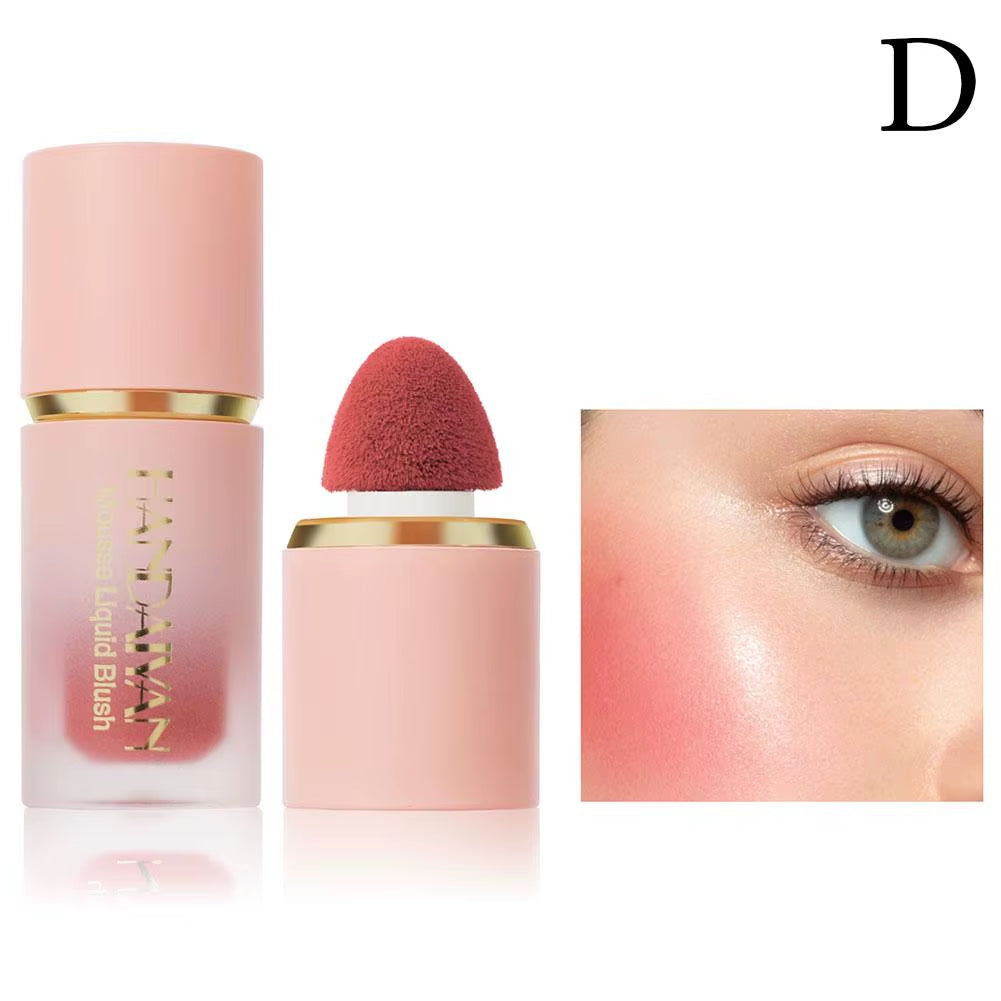 Makeup Cheek Blush Stick Cream Liquid Blush with Cushion Applicator for Cheeks Blusher Lightweight Makeup